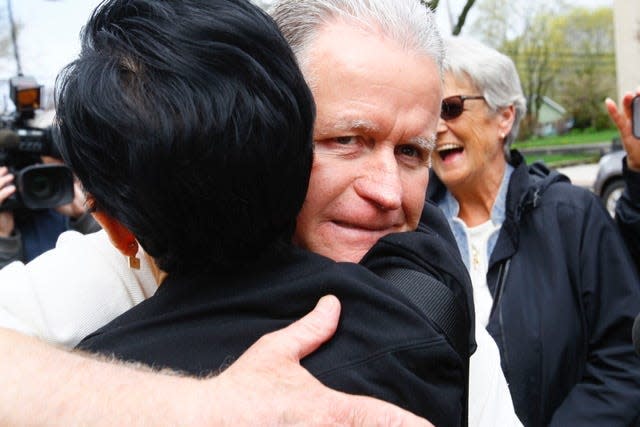 Fred Weichel, right, was released on $5,000 bail on Thursday, April 27, 2017.