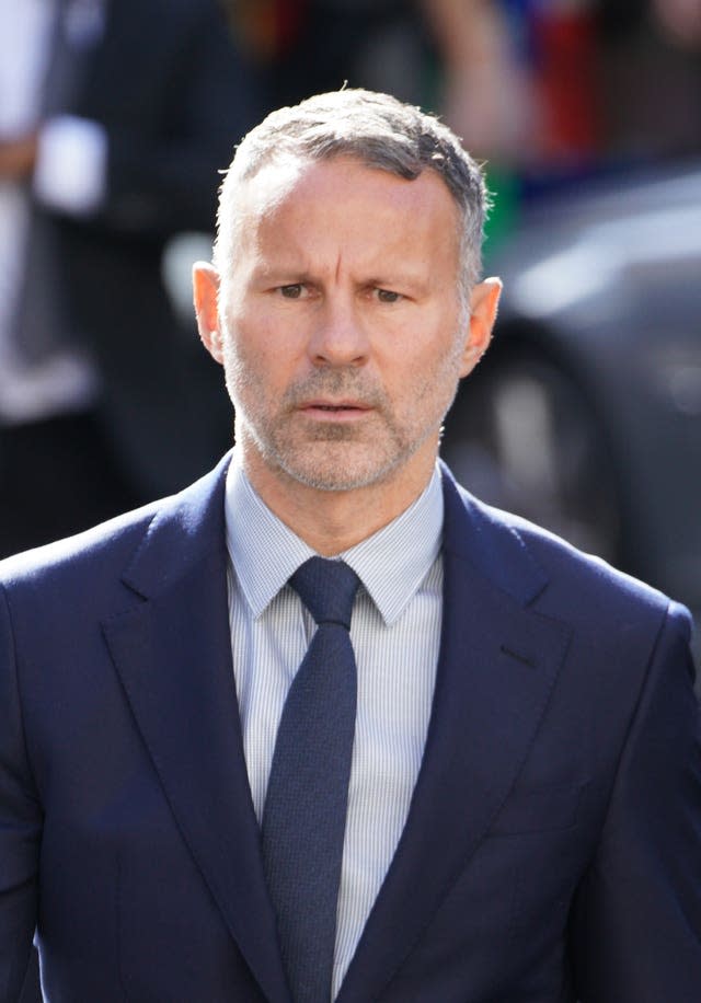 Former Manchester United footballer Ryan Giggs arrives at Manchester Crown Court