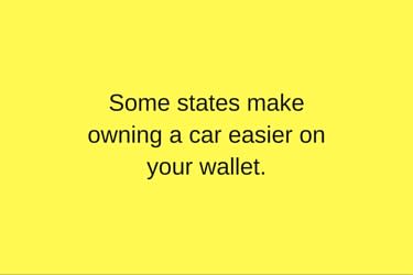 least expensive states to own a car