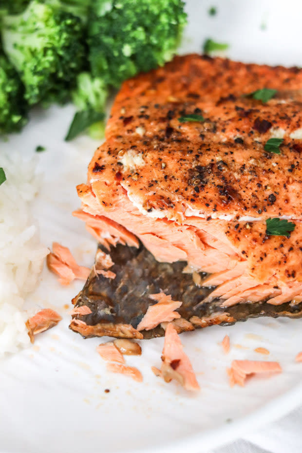 <p>Domestic Superhero</p><p>Making salmon is easy in the air fryer and it's ready in less than 10 minutes! Air fryer salmon is juicy, healthy and delicious!</p><p><strong>Get the recipe: <a href="https://domesticsuperhero.com/air-fryer-salmon-cajun-style/" rel="nofollow noopener" target="_blank" data-ylk="slk:Air Fryer Cajun Salmon;elm:context_link;itc:0;sec:content-canvas" class="link ">Air Fryer Cajun Salmon</a></strong></p><p><strong>Related: <a href="https://parade.com/974693/pipandebby/47-air-fryer-recipes-so-good-youll-want-to-toss-every-other-appliance-in-your-kitchen/" rel="nofollow noopener" target="_blank" data-ylk="slk:47 Air Fryer Recipes;elm:context_link;itc:0;sec:content-canvas" class="link ">47 Air Fryer Recipes</a></strong></p>