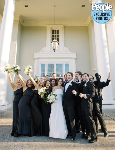 <p>Leah Margulies Photography</p> Ford Garrard and Taylor Davis pose with their wedding party