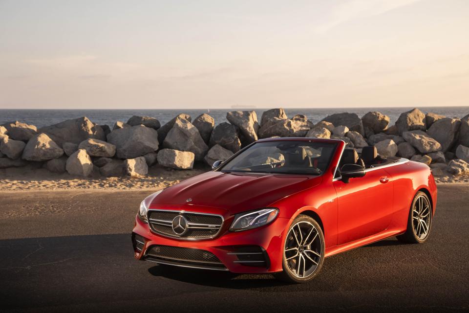 <p>caranddriver.com</p><p><a href="https://www.caranddriver.com/mercedes-amg/e53" rel="nofollow noopener" target="_blank" data-ylk="slk:Learn More;elm:context_link;itc:0;sec:content-canvas" class="link ">Learn More</a></p><p>The old saying that you can never have too much of a good thing applies especially, in our estimation, to horsepower. The newly available AMG E53 pushes the E-class into serious performance territory with its 429-hp straight-six, which features both a turbocharger as well as an electric supercharger-more good things! In our testing, the E53 hit 60 mph in 4.1 seconds. There's plenty of tech on hand, too, with automated emergency braking, blind-spot monitoring (especially helpful with the top up), and a 12.3-inch digital instrument panel. All E53s have all-wheel drive and an air suspension. Once again, Mercedes is able to blend performance and refinement, earning it a spot not just on our Editor's Choice list but to our 10Best list, too.</p>