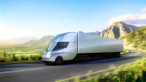 The Tesla Semi, the company's electric big-rig truck is seen in this undated handout image released on November 16, 2017. Tesla/Handout via REUTERS