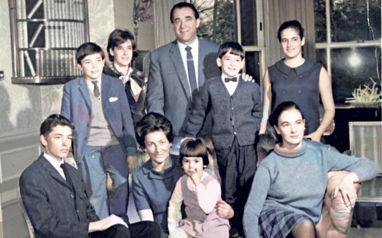 Ghislaine Maxwell with her parents and siblings - Daily Mail / Rex Features