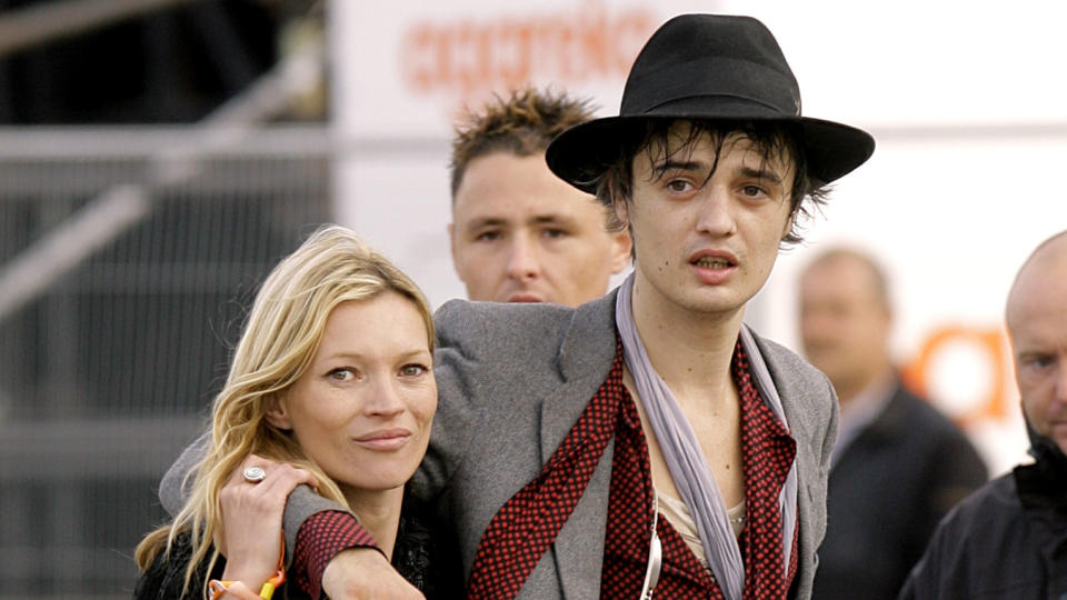 Kate Moss and Pete Doherty's relationship was a tabloid fascination in the 2000s. (PA/Getty)