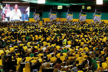 ANC members and delegates attend the 54th National Conference of the ruling African National Congress (ANC) at the Nasrec Expo Centre in Johannesburg, South Africa December 16, 2017. REUTERS/Siphiwe Sibeko