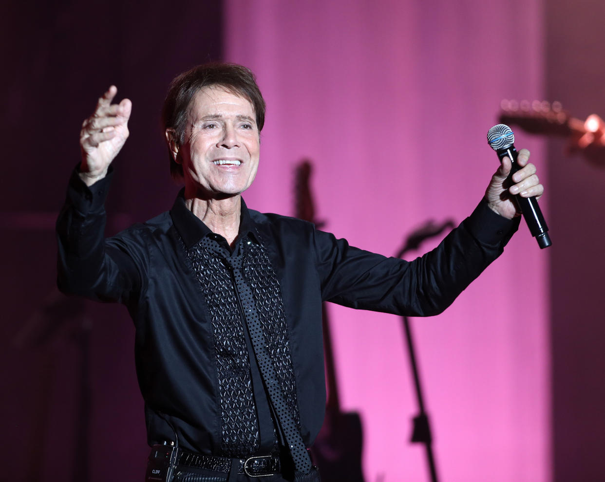 BOURNEMOUTH, ENGLAND - OCTOBER 17:  Sir Cliff Richard performs on his 58-18=60th tour at Bournemouth B.I.C on October 17, 2018 in Bournemouth, England.  (Photo by Harry Herd/Redferns)