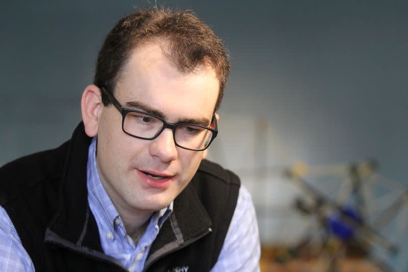 Squishy Robotics lead mechatronics engineer Douglas Hutchings is seen during an interview in Berkeley