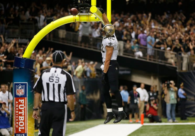 Jimmy Graham, going for that perfect 10. (Getty)