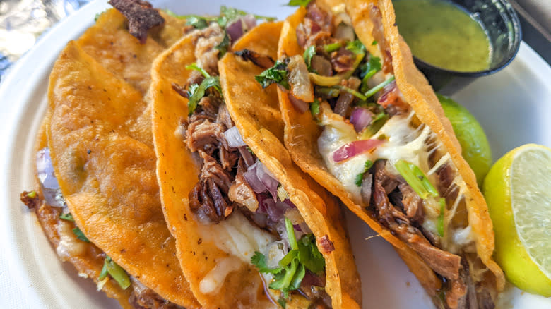 quesabirria tacos on a plate