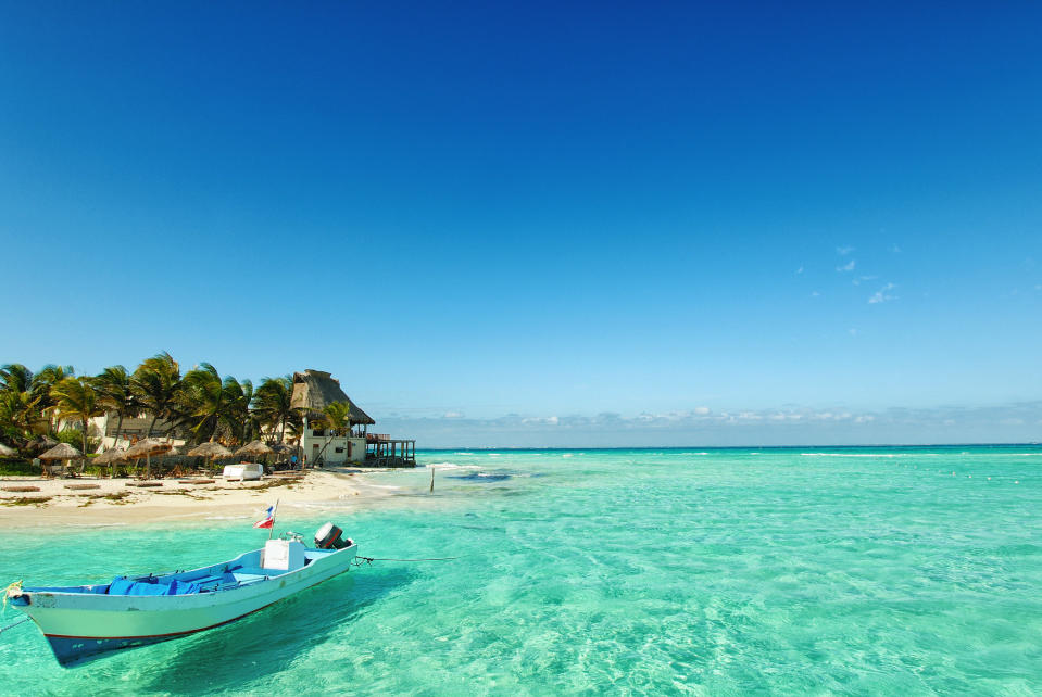 The beach in Isla Mujeres in Mexico.