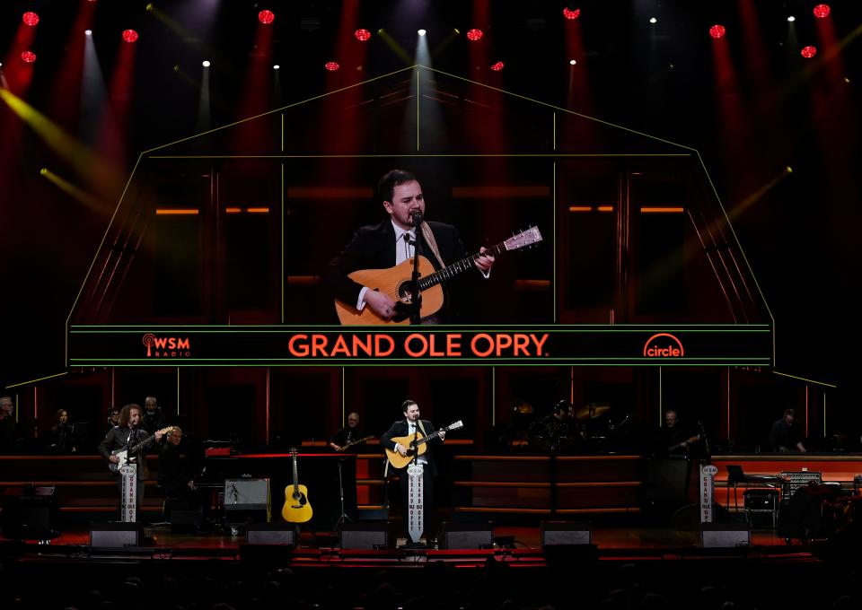 Tommy Prine performs during his Grand Ole Opry debut Friday, Dec. 8, 2023, in Nashville, Tenn.