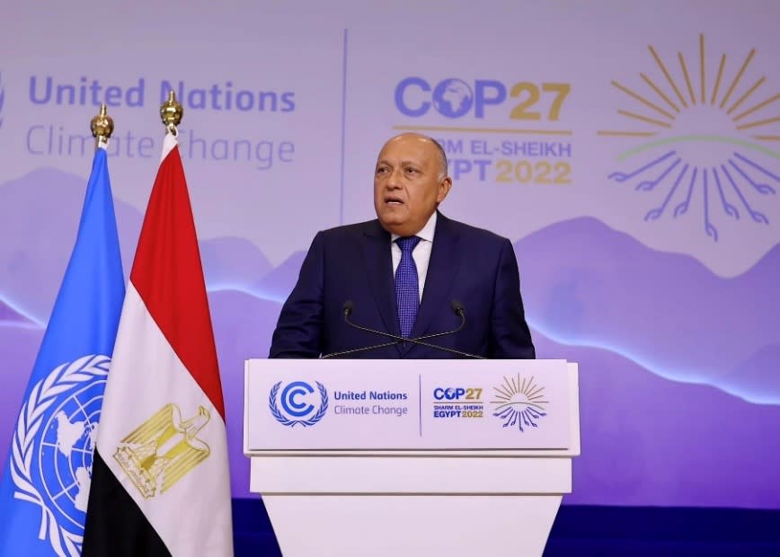 埃及外交部長兼COP27大會主席Sameh Shoukry。圖片來源：擷取自COP27臉書