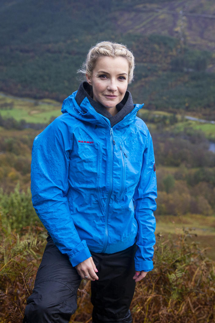 Helen Skelton in Scotland leading a group of young people climbing Ben Nevis in October 2019. (Getty Images)