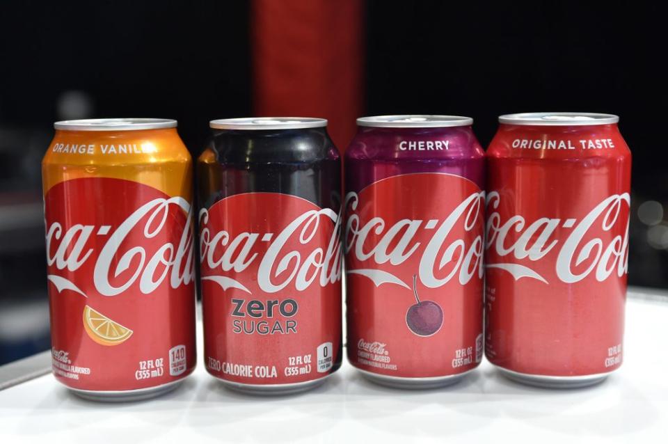 Sodas are seen during the 2019 BET Experience Coca-Cola Music Stage. (Photo by Aaron J. Thornton/Getty Images for BET)