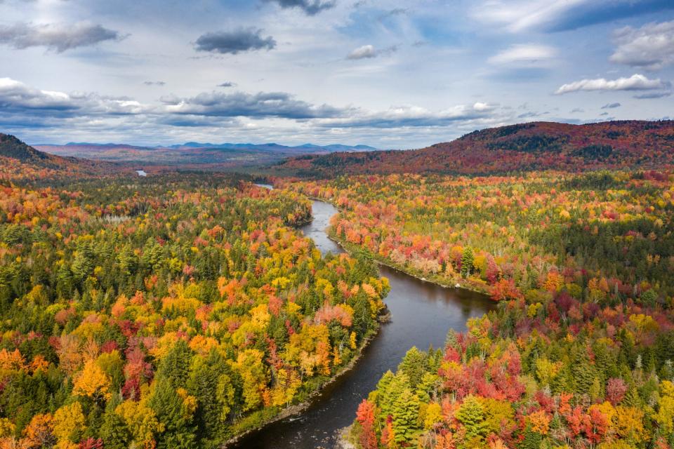 Dead River in Maine in Autumn.