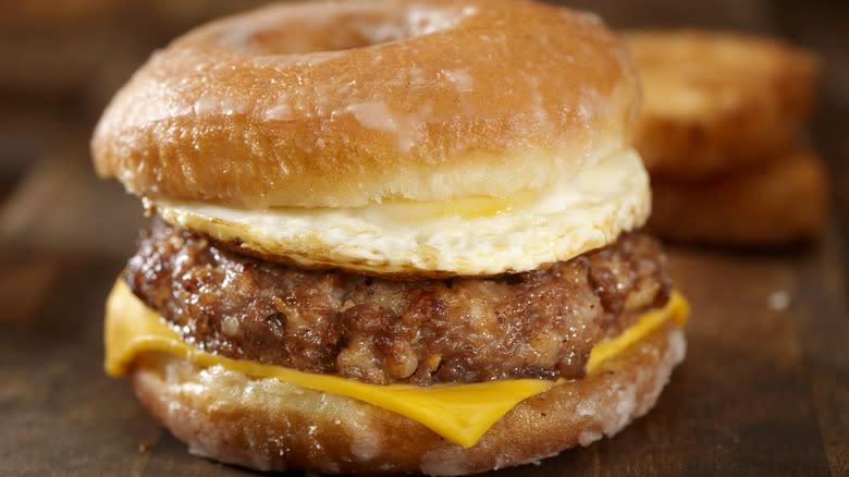 donut breakfast sandwich