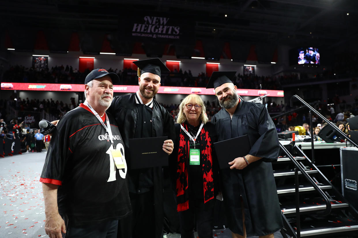 Travis and Jason Kelce End ‘New Heights’ Live With University of Cincinnati Graduation Ceremony