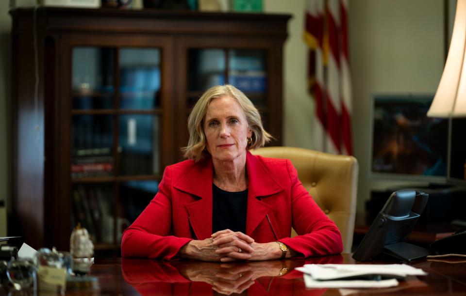 Special Narcotics Prosecutor for the City of New York, Bridget G. Brennan, poses for a photo during an interview in her office about Fentanyl, in New York on May 28, 2019. (Photo by Johannes EISELE / AFP)        (Photo credit should read JOHANNES EISELE/AFP/Getty Images)