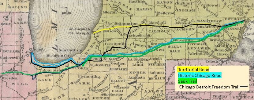 A proposed Chicago to Detroit Freedom Trail would mirror the path enslaved African Americans took to freedom before the Civil War. Running from Chicago across northern Indiana and east to Detroit, the route would stop in South Bend and mirror well-known trails traversed by freedom seekers as part of the Underground Railroad.