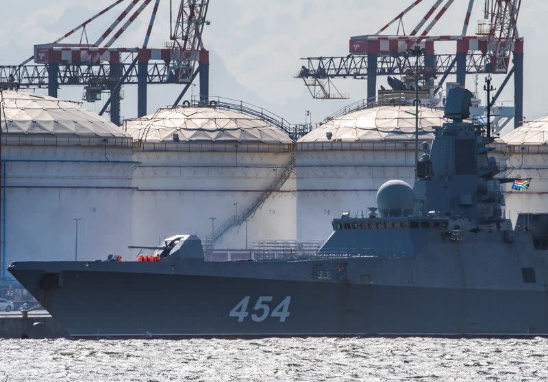 Russian frigate Admiral Gorshkov leaves Cape Town harbour