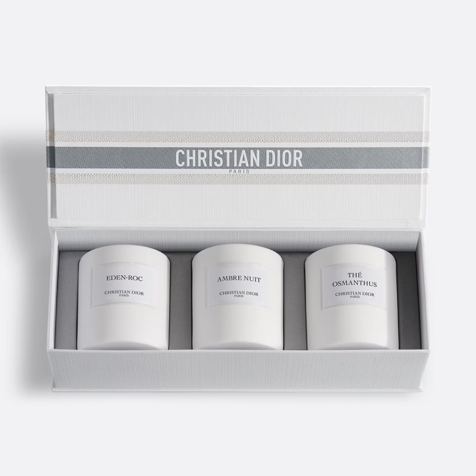 <p><a href="https://go.redirectingat.com?id=74968X1596630&url=https%3A%2F%2Fwww.dior.com%2Fen_gb%2Fbeauty%2Fproducts%2Fscented-candle-discovery-set-C099700612.html&sref=https%3A%2F%2Fwww.harpersbazaar.com%2Fbeauty%2Fhealth%2Fg13597115%2Fbest-christmas-holiday-candles-gifts%2F" rel="nofollow noopener" target="_blank" data-ylk="slk:Shop Now;elm:context_link;itc:0;sec:content-canvas" class="link ">Shop Now</a></p><p>Scented Candle Discovery Set</p><p>dior.com</p><p>£150.00</p><span class="copyright">Dior</span>