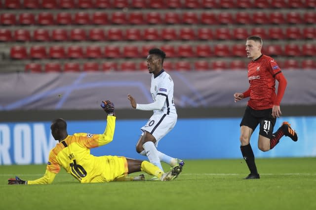 Callum Hudson-Odoi scores against Rennes 