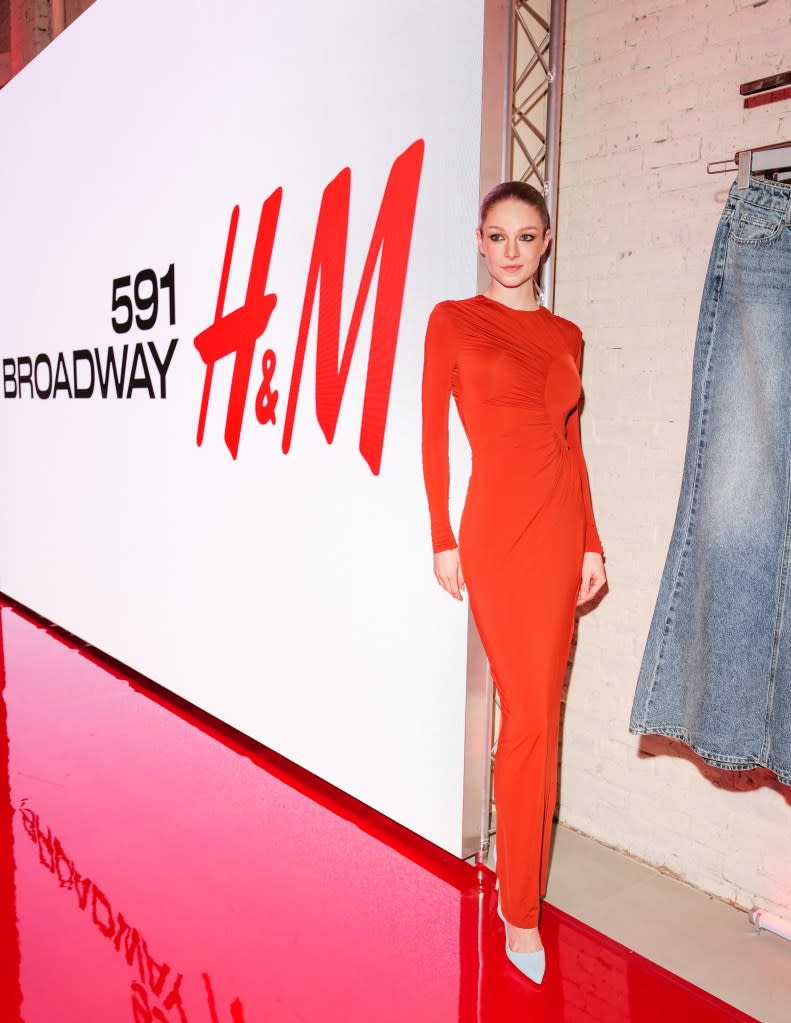 Actress and model Hunter Schafer graced the H&M Soho opening, where the brand unveiled the H&M Studio line. Jason Lowrie/BFA.com