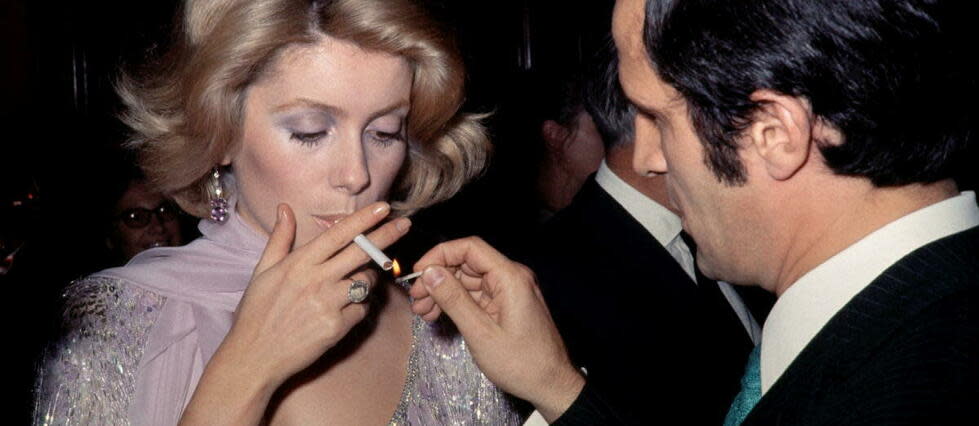 Catherine Deneuve et François Truffaut en septembre 1969, à Paris.  - Credit:AFP