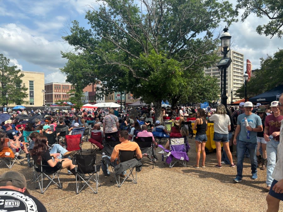 Festival-goers in downtown Tyler for the 2024 Red Dirt Music Festival.