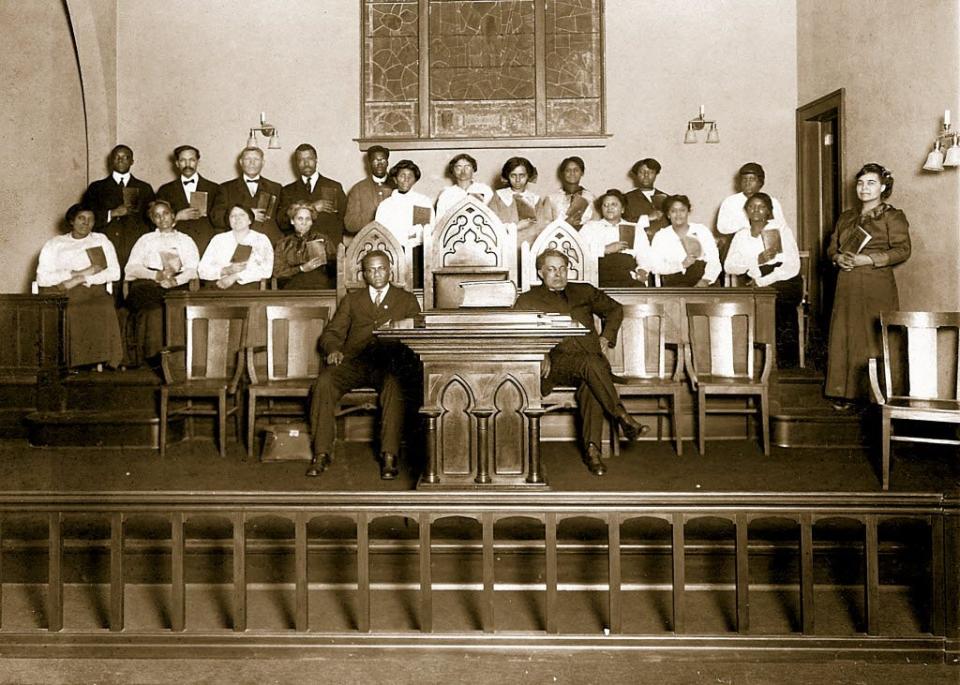 The choir of Olivet AME Church, then located at 310 W. Monroe St., South Bend, is shown in the spring of 1917.