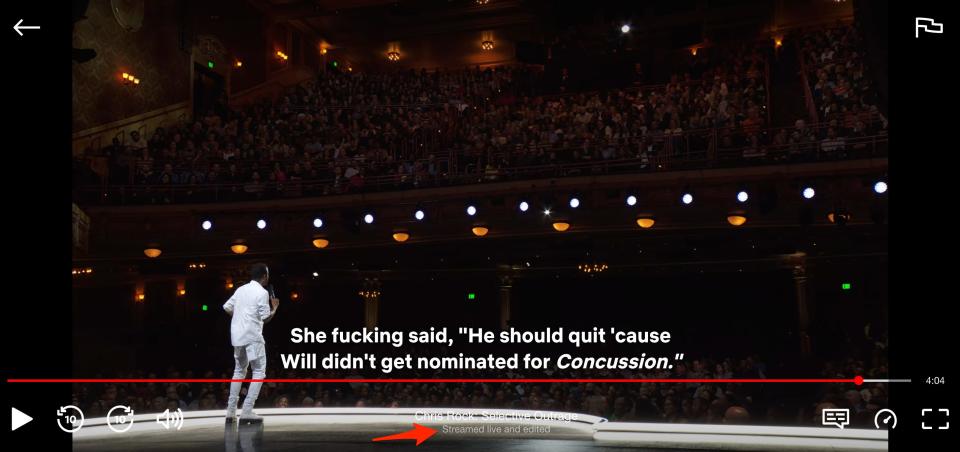 Chris Rock's Netflix special "Selective Outrage" plays with a disclaimer about editing.