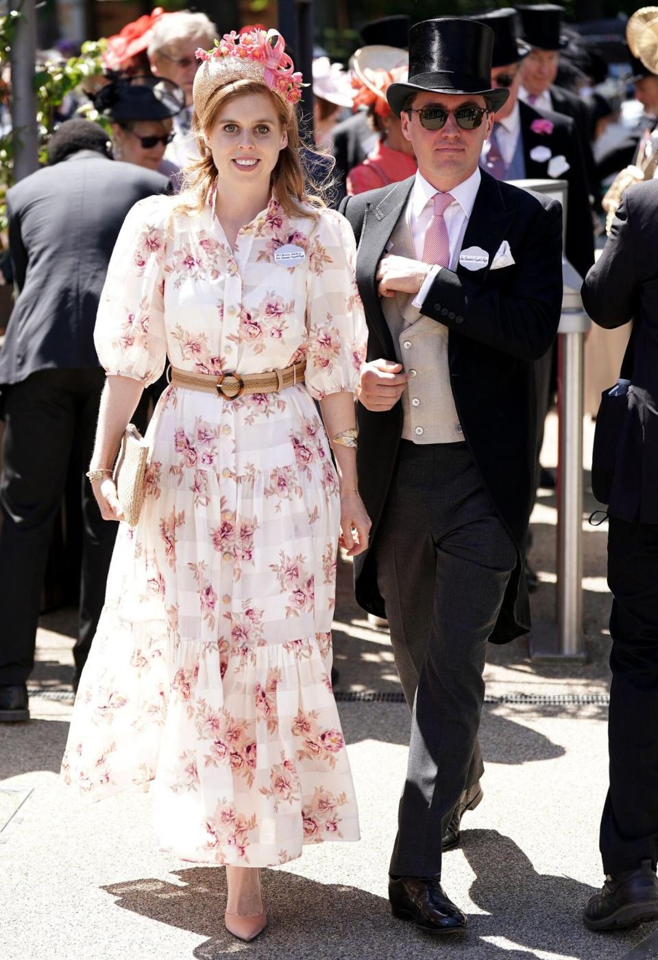 Princess Beatrice and Edoardo Mapelli Mozzi arriving ahead of day one of Royal Ascot