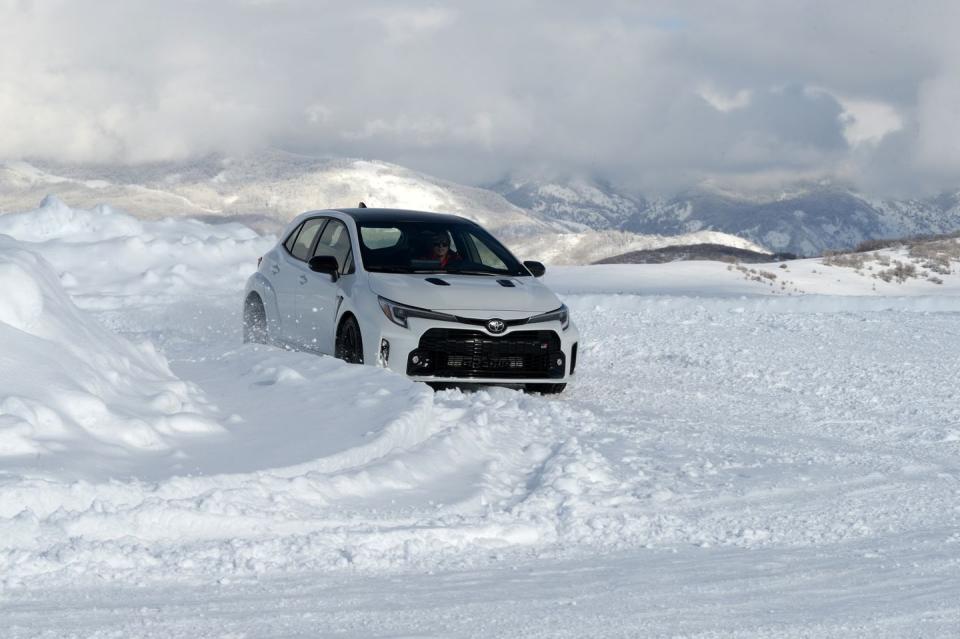 toyota gr corolla at bridgestone winter driving school ice track