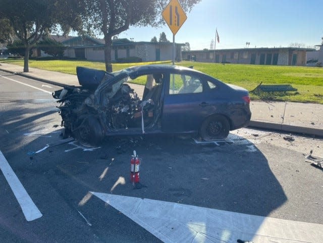 Ventura City firefighters extricated a driver after a crash on Telephone Road late Saturday morning.