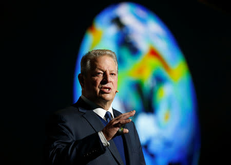 Al Gore, former U.S. Vice President and Climate Reality Project Chairman, speaks at the COP24 UN Climate Change Conference 2018 in Katowice, Poland December 12, 2018. Agencja Gazeta/Grzegorz Celejewski/via REUTERS