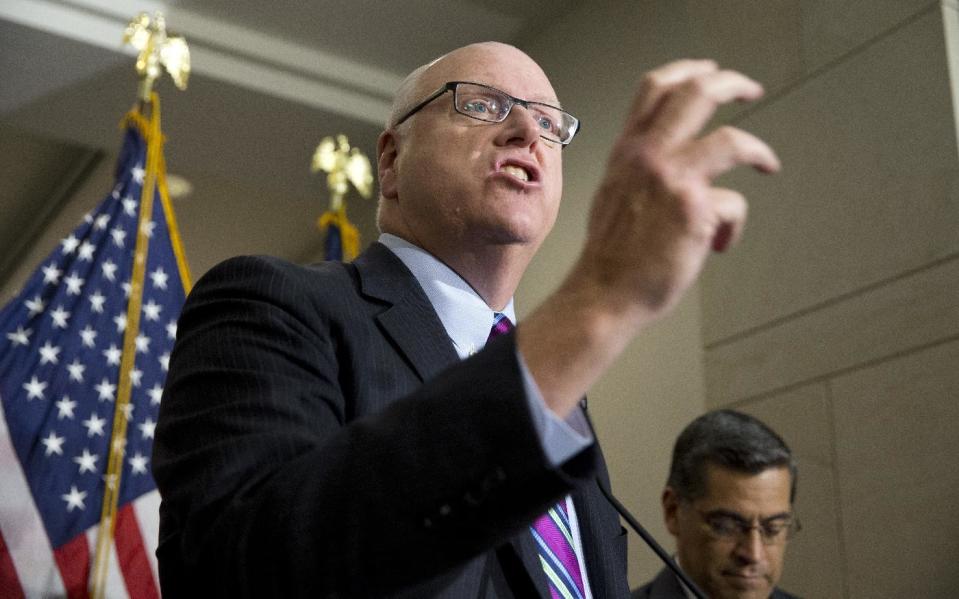 FILE - In this June 22, 2016 file photo, Rep. Joe Crowley, D-N.Y. speaks during a news conference on Capitol Hill in Washington. House Democrats are united against President Donald Trump, but as they wrap up a somewhat painful, inward-looking retreat, they are still trying to figure out how to turn that opposition into a winning strategy. (AP Photo/Alex Brandon, File)