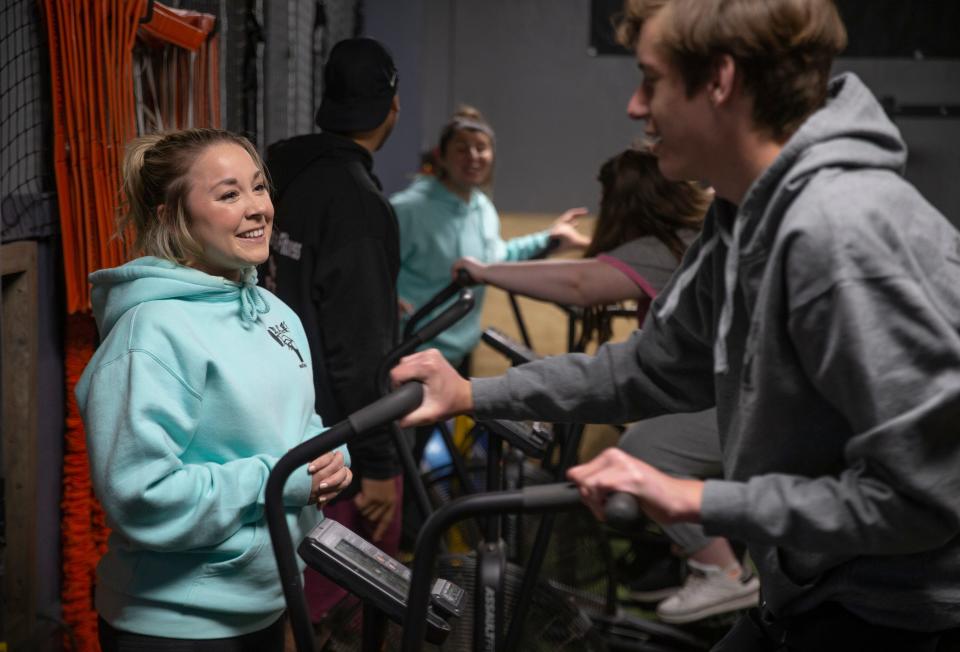 Owner Stacey Ritchie works with Cooper Scott, 16, on an exercise bike. ZR Fit and Wellness is a two-year-old gym in Red Bank that specializes in adaptive and inclusive fitness for individuals with disabilities.  Red Bank, NJThursday May 18, 2023