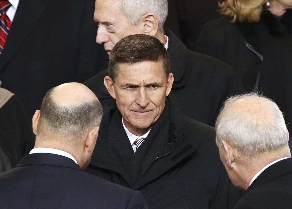 U.S. President Donald Trump's National Security Advisor nominee Michael Flynn attends the inaugural parade in Washington, January 20, 2017. Donald Trump was sworn in earlier as the 45th President of the United States. REUTERS/Lucas Jackson