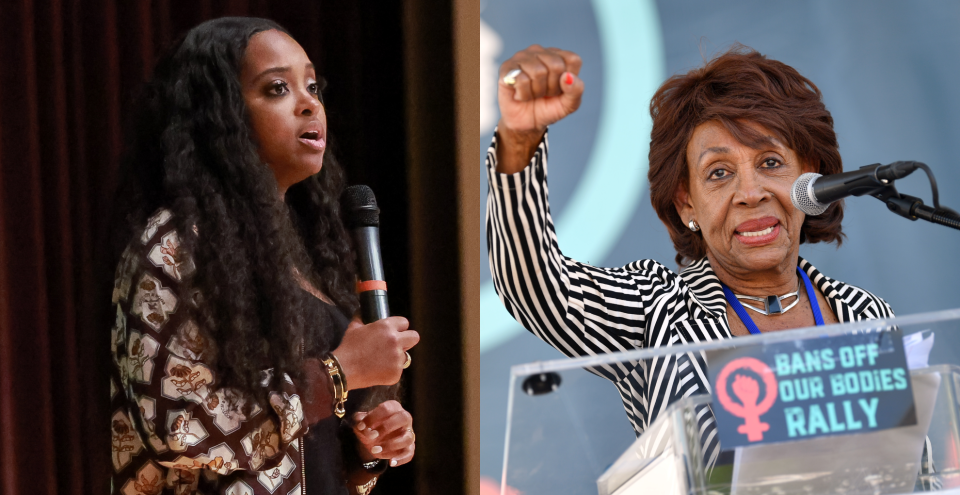 Tamika Mallory (L) and Maxine Waters both signed the letter in support of the Houston rapper.