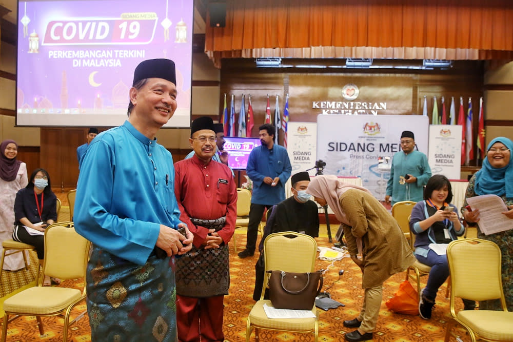 Health director-general Datuk Dr Noor Hisham Abdullah speaks during a press conference on Covid-19 in Putrajaya May 25, 2020. — Picture by Choo Choy May