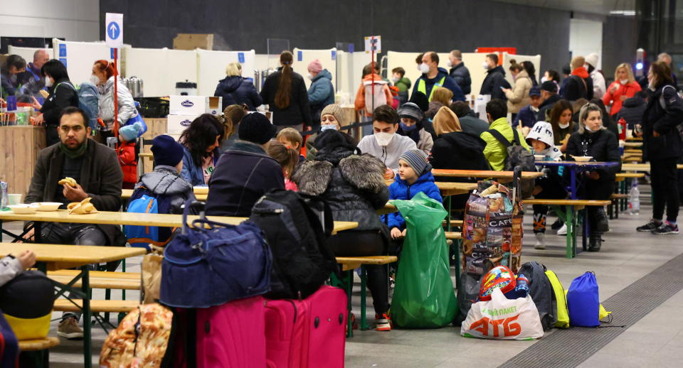 Flüchtlinge am Berliner Hauptbahnhof. 