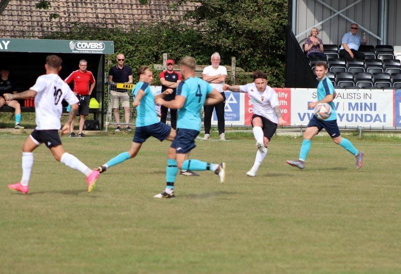 Action from Pagham's win over AFC Uckfield in the SCFL premier (Photo: Picasa:Roger Smith)