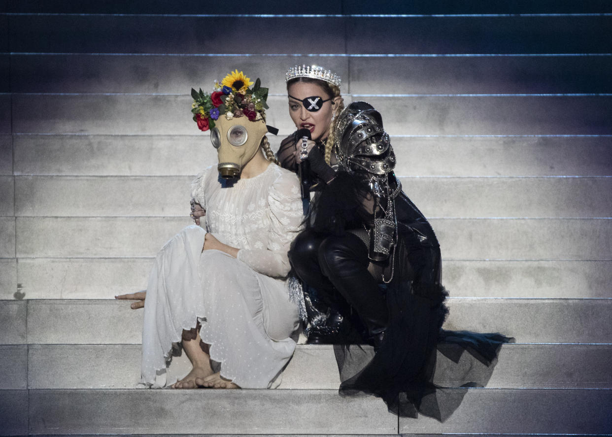 TEL AVIV, ISRAEL – MAY 18: Madonna, performs live on stage after the 64th annual Eurovision Song Contest held at Tel Aviv Fairgrounds on May 18, 2019 in Tel Aviv, Israel. (Photo by Michael Campanella/Getty Images)