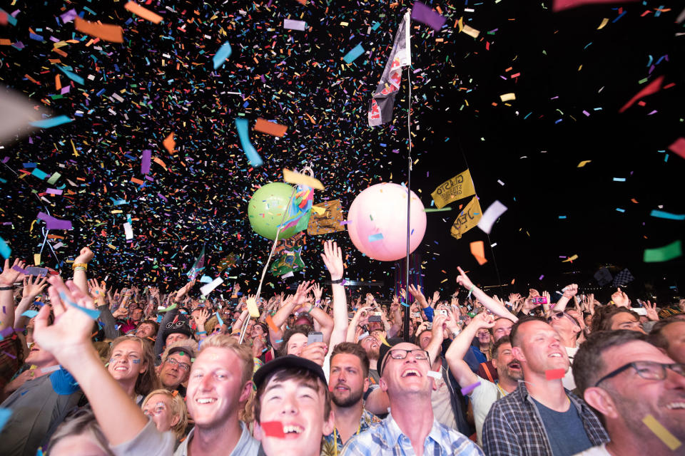 Fans watch the Flaming Lips perform