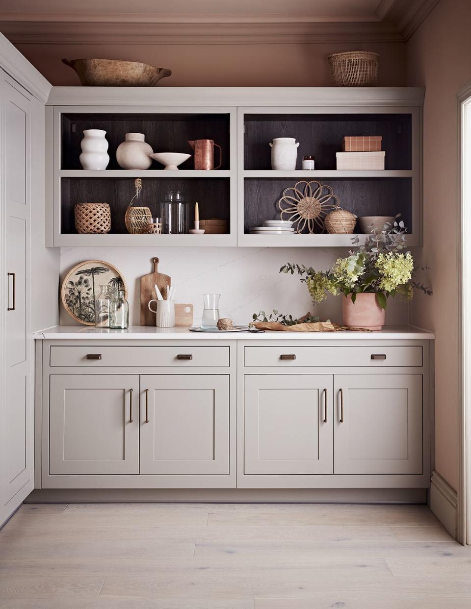 grey and pink kitchen ideas