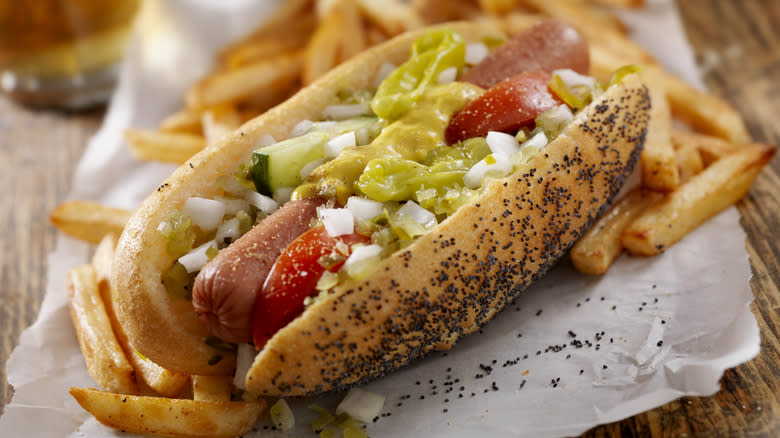 a Chicago hot dog