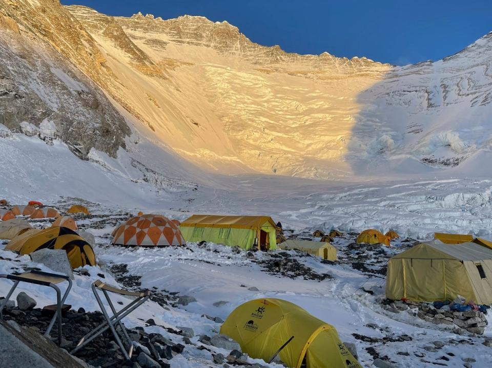 Mountaineers’ tents at Camp 2 of Mount Everest (AFP via Getty)