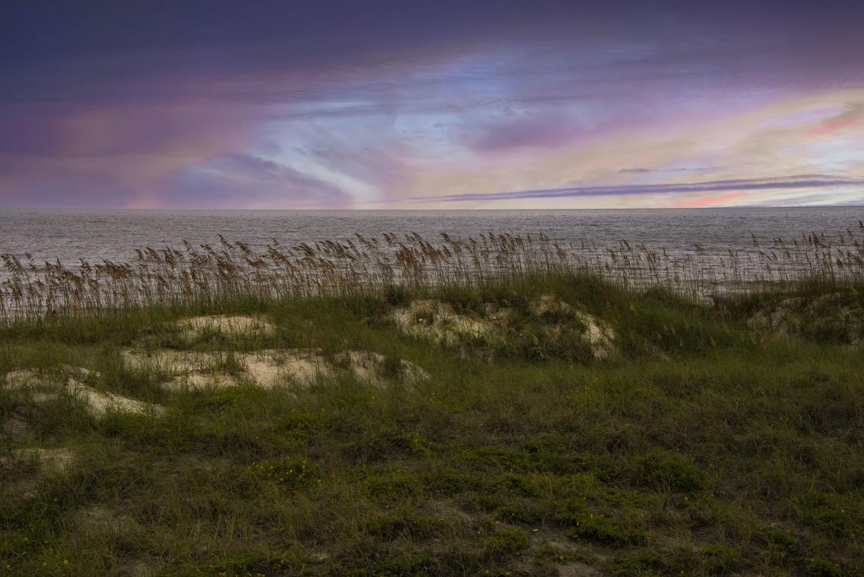 Beautiful sunset over the Atlantic Ocean and Atlantic Beach in Northern Florida