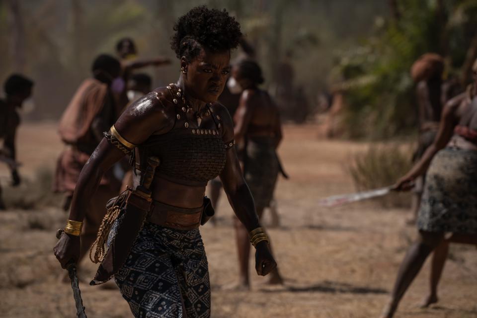 Viola Davis stars as warrior general Nanisca in "The Woman King."